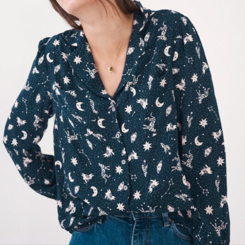 Anorak Dress For Darker Nights Celestial Print  Blouse 18